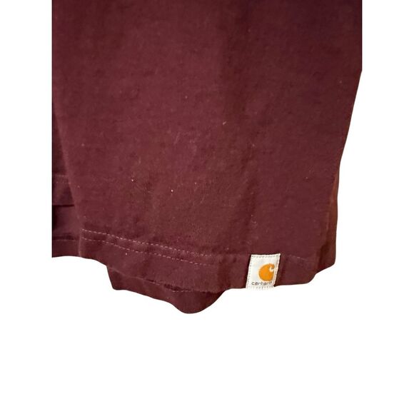 Carhartt Men’s Maroon Red Cotton Tee Shirt Relaxed Fit Sz L - Picture 6 of 8